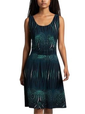 Walter Baker Black Green Sleeveless Dress NWOT Size M CottageCore